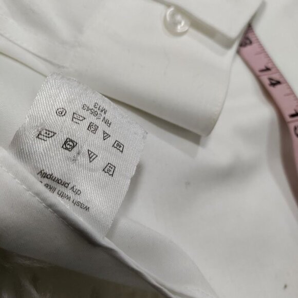 Calvin Klein White Slim Fit Performance Non-Iron Dress Shirt Men's Size 15 - Picture 9 of 13